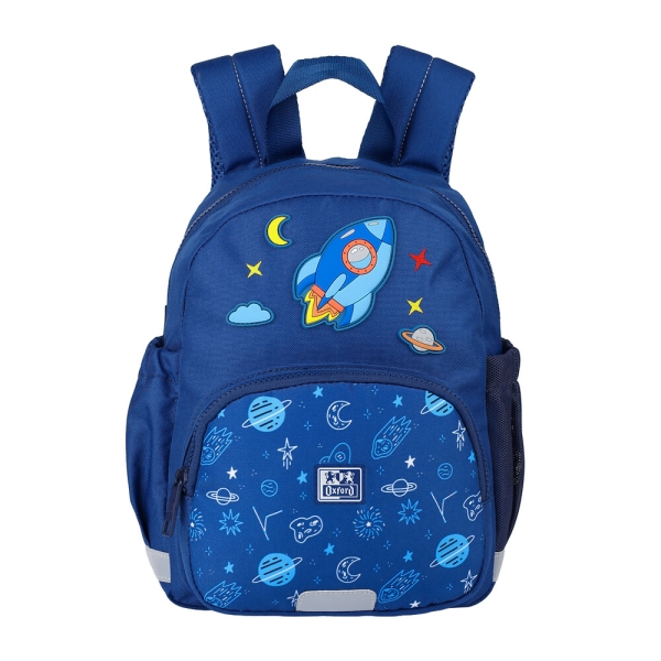 Oxford Space Mochila Infantil 8.5L - 2 Bolsillos Laterales con Goma Eslastica - Espalda Acolchada Ergonomica - Elementos Reflectantes - Asas Acolchadas y Ajustables - Material Repelente al Agua - Color Azul
