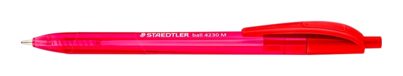Staedtler 4230 M Boligrafo Retractil - Punta 1mm - Ancho de Linea Medio - Diseño Triangular - Color Rojo