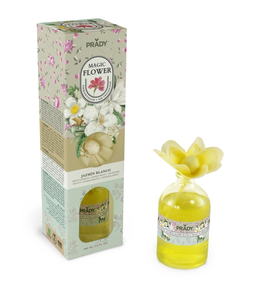 Prady Ambientador Magic Flower Jazmin Blanco - Frasco de Cristal 100ml
