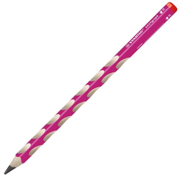 Stabilo Easygraph Lapiz de Grafito - Mina HB de 3.15mm - Diseño Ergonomico - Uso Diestro - Color Rosa
