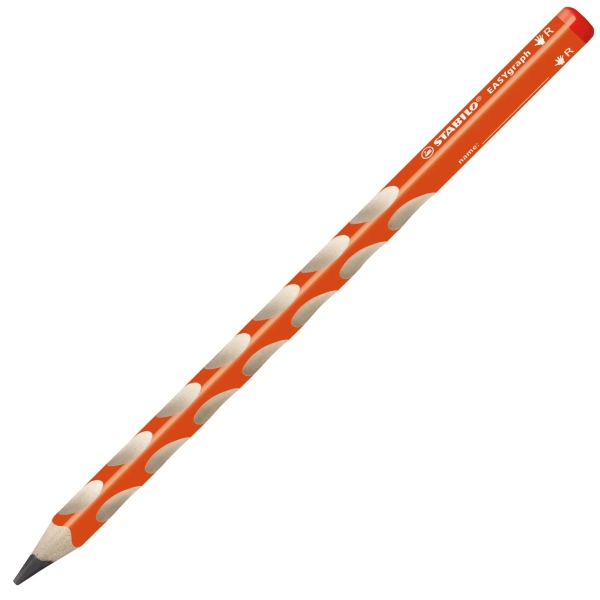 Stabilo Easygraph Lapiz de Grafito - Mina HB de 3.15mm - Diseño Ergonomico - Uso Diestro - Color Naranja