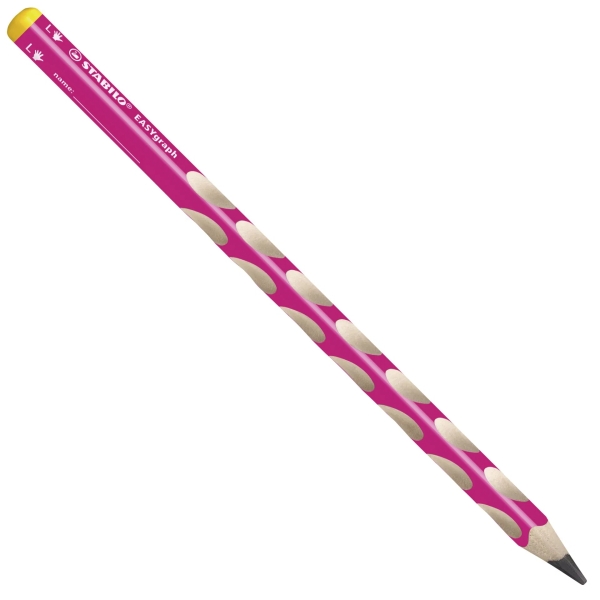 Stabilo Easygraph Lapiz de Grafito - Mina HB de 3.15mm - Diseño Ergonomico - Uso Zurdo - Color Rosa