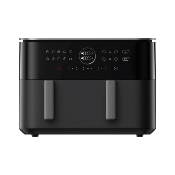 Xiaomi Dual Zone Air Fryer Freidora de Aire 10L Doble Zona 3.5L + 6.5L - Potencia 2700W con Tecnologia de Circulacion 360° - Temperatura 40–230°C - Funcion SYNC y 9 Modos de Cocinado - Control Tactil - Color Negro
