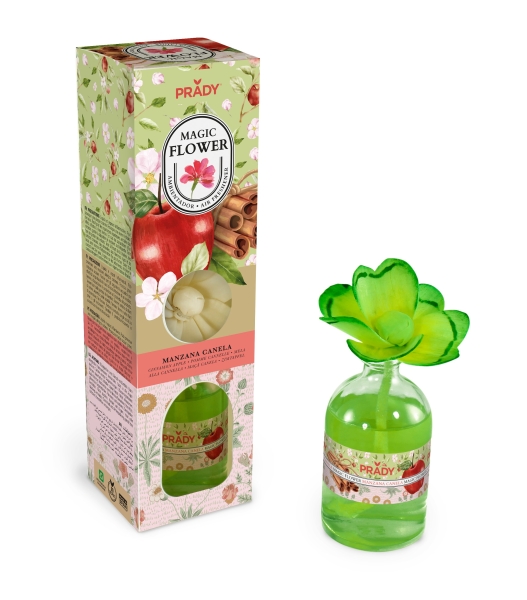 Prady Ambientador Magic Flower Manzana Canela - Frasco de Cristal 100ml