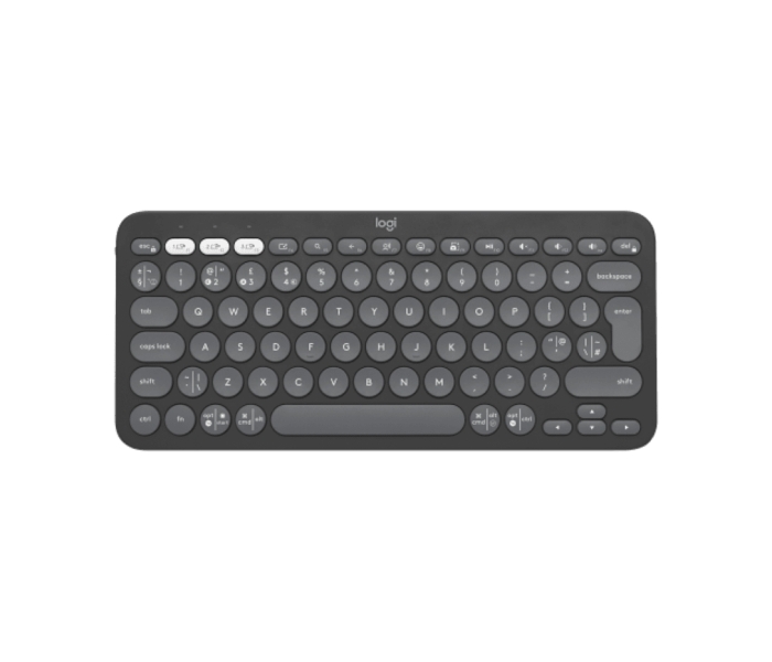 Logitech Pebble Keys 2 K380s Teclado Inalambrico - Bluetooth + RF Logi Bolt - Teclas Silenciosas de Perfil Bajo - Easy‑Switch para 3 Dispositivos - Formato Mini QWERTY - Bateria hasta 36 Meses - Color Grafito
