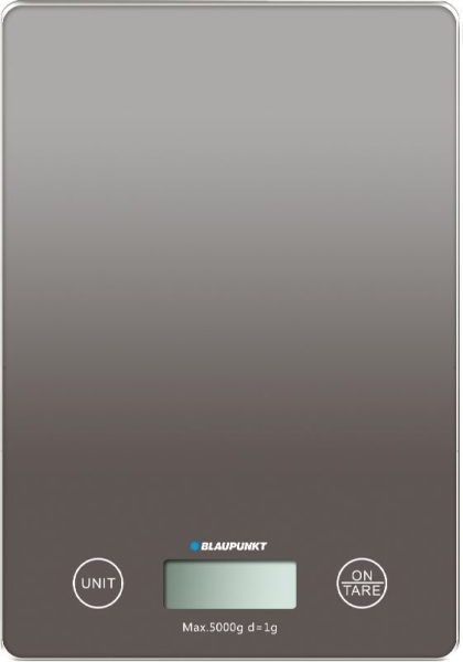 Blaupunkt BP4012 Bascula de Cocina Digital 5kg con Plataforma de Cristal - Pantalla LCD Retroiluminada - Funcion Tara - Alta Precision 1g - Autoapagado y Indicadores de Sobrecarga/Bateria Baja - Color Gris