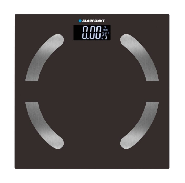 Blaupunkt BP5009 Bascula de Bano Digital Extraplana - 180kg con Vidrio Templado - Sensores de Alta Precision - Pantalla LCD con Indicador de Temperatura Ambiente - Activacion Automatica - Color Negro
