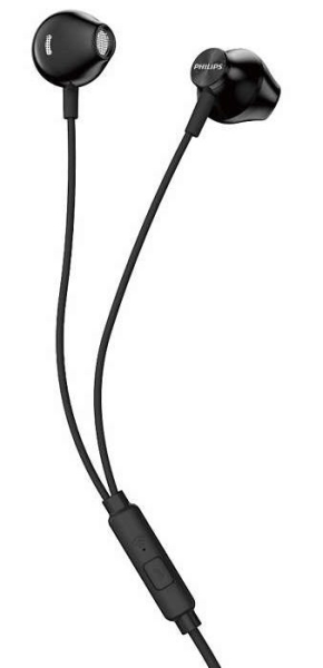 Philips TAUE101 Auriculares In‑Ear con Microfono - Sonido de Graves Bass Sound - Controladores 14.2mm con Iman Neodimio - Frecuencia 20Hz‑20kHz - Sensibilidad 106dB - Cable 1.2m con Jack 3.5mm - Color Negro