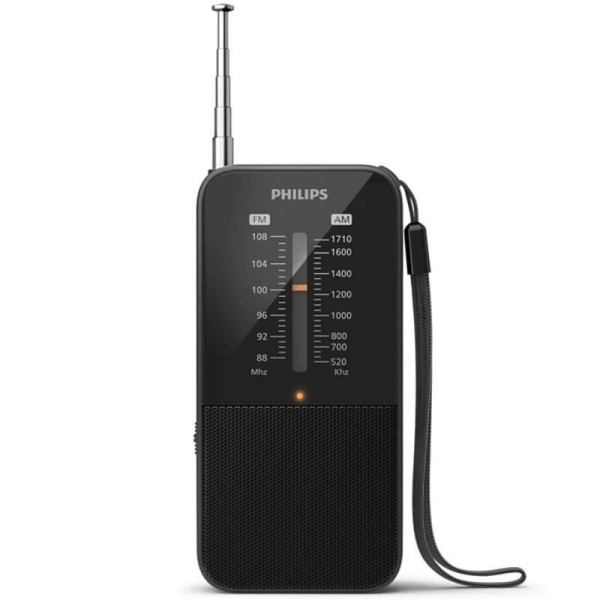 Philips TAR1509 Radio Portatil FM/AM Analógica - Sintonizacion Manual con Antena Telescopica - Indicador LED de Señal - Funcionamiento con 2 Pilas AAA - Puerto Jack 3.5mm para Auriculares