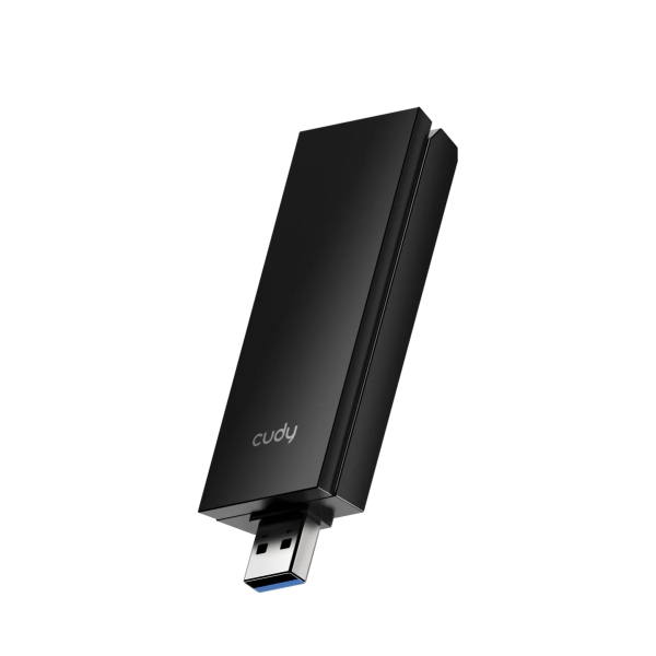 Cudy AX5400 Adaptador USB 3.0 Tribanda - Wi-Fi 7 de Alta Ganancia - Velocidad hasta 2882Mbps - 29.9x13.2x88.8mm - Color Negro