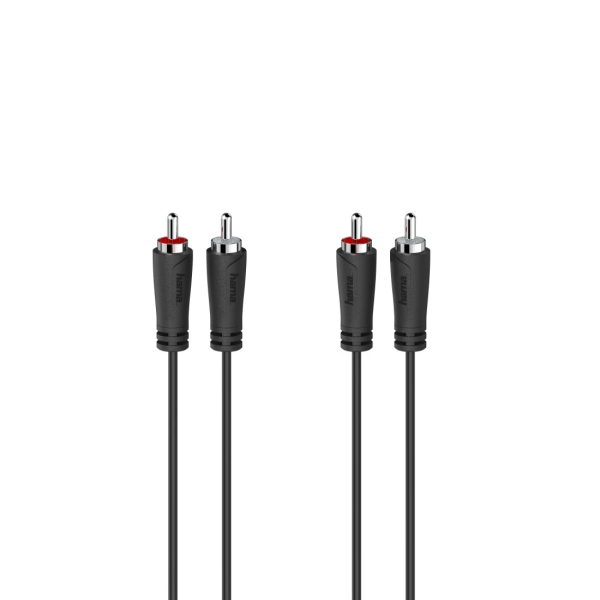 Hama Essential Cable de Audio RCA - Longitud 3m- Estereo - Doble Conector Macho - Color Negro