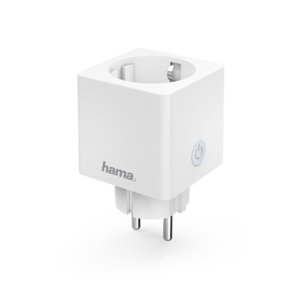 Hama Enchufe WLAN Inteligente - Potencias hasta 3680W - WiFi - IP20 - Compatible con Asistente de Voz - Control con App - Monitor Energia - Color Blanco