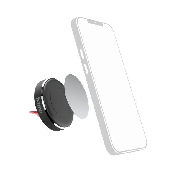Hama Magnet Soporte de Coche para Smartphone - Magnetico - Pinza para Rejilla - Color Negro