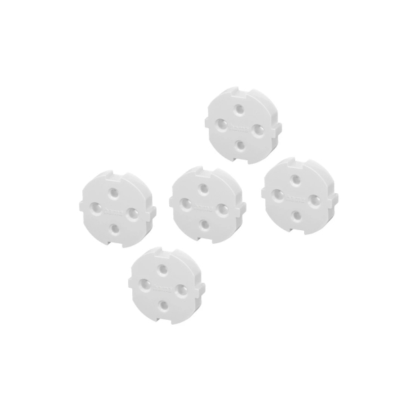 Hama Pack de 5 Protectores de Enchufe sin Adhesivo - Proteccion Infantil Ante Accidentes Electricos por Contacto - Color Blanco