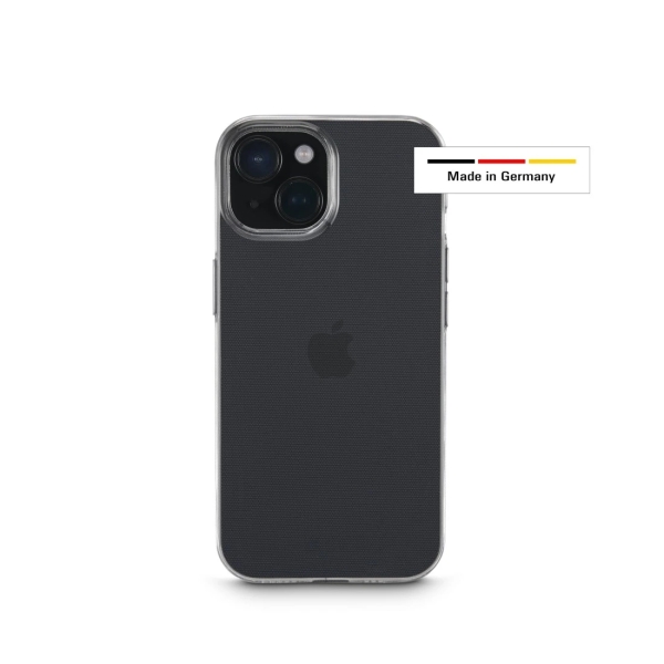 Hama Always Clear Funda para iPhone 15 - Antideslizante - Especial Antiamarilleo - Poliuretano Termoplastico - Bordes Elevados - Color Transparente