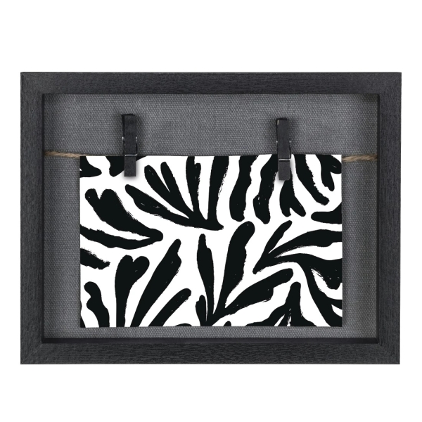 Hama Muro Marco de Fotos con Cordon - Madera MDF - 21.5x16.5x3.2cm - Color Negro