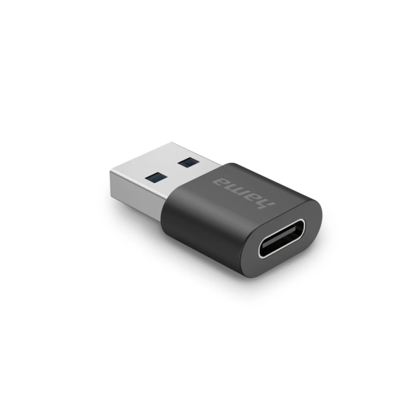 Hama Essential Adaptador USB - USB-C Hembra - USB-A Macho - 10 Gbit/s - Color Negro