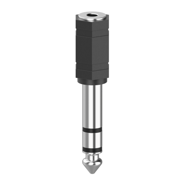 Hama Adaptador Jack - Conector 3.5mm Hembra - Conector 6.3mm Macho - Color Negro