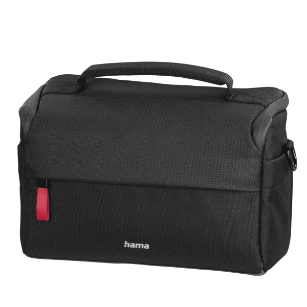 Hama Matera Funda para Camara - Poliester Reciclado - Adaptable a Maleta - Compartimentos Separados para Objetivos - Asa de Mano - 23x9.5x14cm - Color Negro