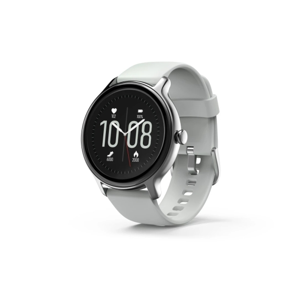 Hama 4910 Reloj Inteligente Smartwatch - Bluetooth 5.1 - Aluminio - Pantalla LCD 1.09" - IP68 - Autonomia hasta 6 Dias - 4.5x4.1cm - Color Plata