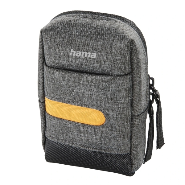 Hama Terra Funda para Camara - Poliester Reciclado - Asa para Cinturon - Correa de Cuello Desmontable - 6.5x3x11cm - Color Gris