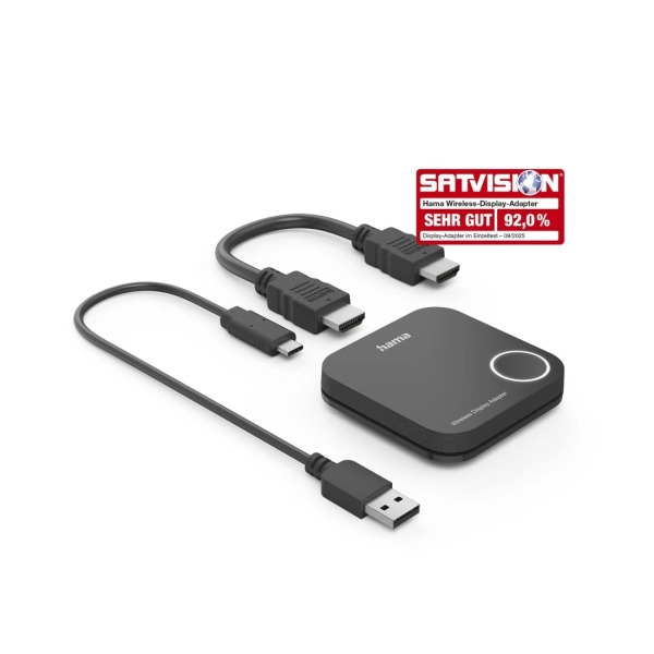 Hama Essential Adaptador de Video Inalambrico - Full HD - HDMI - USB-C - Color Negro