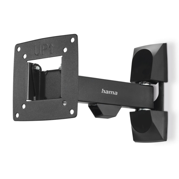 Hama Soporte de Pared para TV hasta 26" - Peso Max 15kg - Inclinable - Giratorio - VESA 100x100mm - Acero - Gestor de Cables - Color Negro