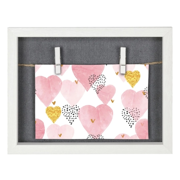 Hama Muro Marco de Fotos con Cordon - Madera MDF - 21.5x16.5x3.2cm - Color Blanco