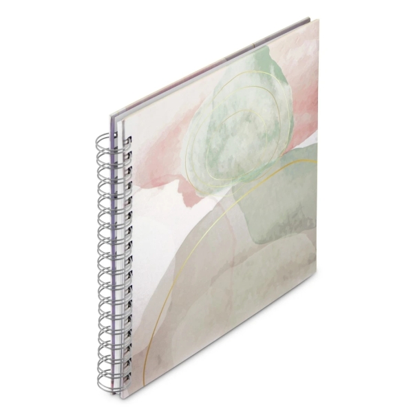 Hama Watercolor Album de Fotos con Espiral - 50 Paginas Blancas - Tapa de Papel con Textura - 28x24cm - Multicolor