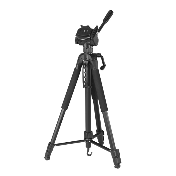 Hama Tripode para Camara con Rosca 1/4" - Peso Max 5kg - Altura hasta 170cm - Soporte para Smartphone y Tablet - Manivela en Columna Central - Aluminio - Soporte de Liberacion Rapida - Color Negro