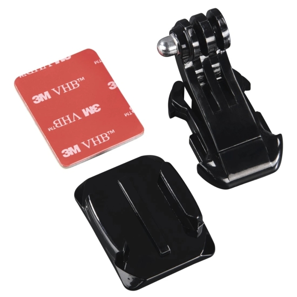 Hama Soporte de Casco para Camara Deportiva - Adhesivo 3m - Rosca Estandar - Plastico - Color Negro