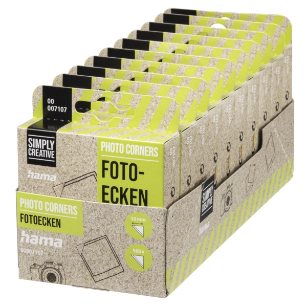 Hama Pack de 500 Esquinas Adhesivas para Foto - Borde 10mm - Polipropileno - Color Transparente