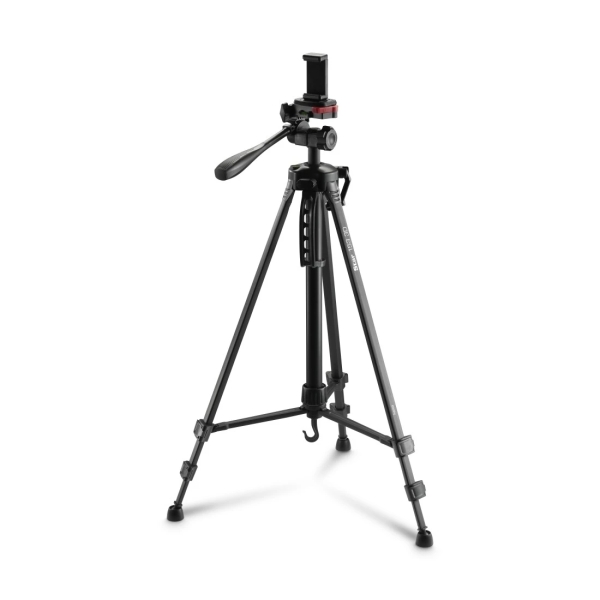 Hama Star 153 3D Tripode para Camara y Smartphone - Peso Max 990g - Altura Ajustable hasta 153cm - Manivela en Columna Central - Aluminio - Cabezal de 3 Vias - Color Negro