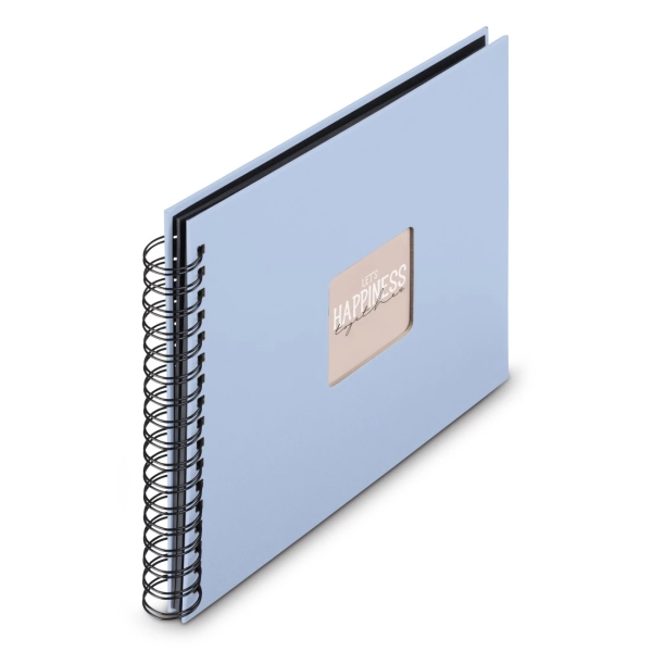 Hama Fine Art Album de Fotos con Espiral - 50 Paginas Negras - Tapa de Papel - 28x24cm - Color Azul