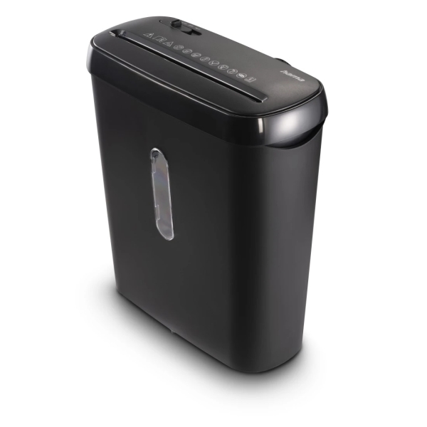 Hama Basic S6 Destructora de Papel Manual - Potencia 150W - Deposito 8L - Destruye hasta 7 Hojas - Velocidad 2.8m/min - Corte en Tiras P-2 - 28.5x13.5x32.2cm - Color Negro