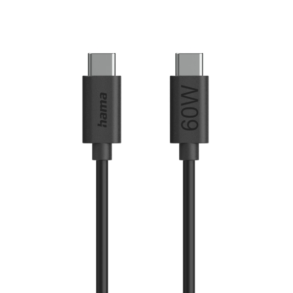 Hama Cable USB-C Macho - Longitud 1.2m - Velocidad hasta 480Mbps - Color Negro