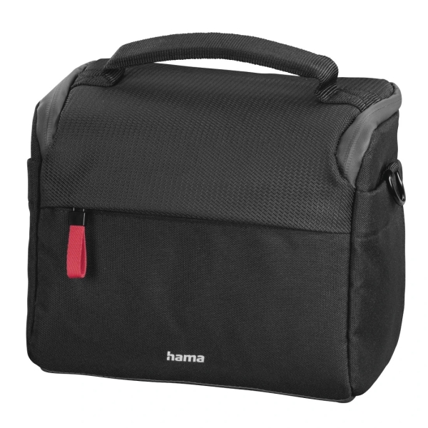 Hama Matera Funda para Camara - Poliester Reciclado - Adaptable a Maleta - Compartimentos Separados para Objetivos - Asa de Mano - 20x10.5x16.5cm - Color Negro