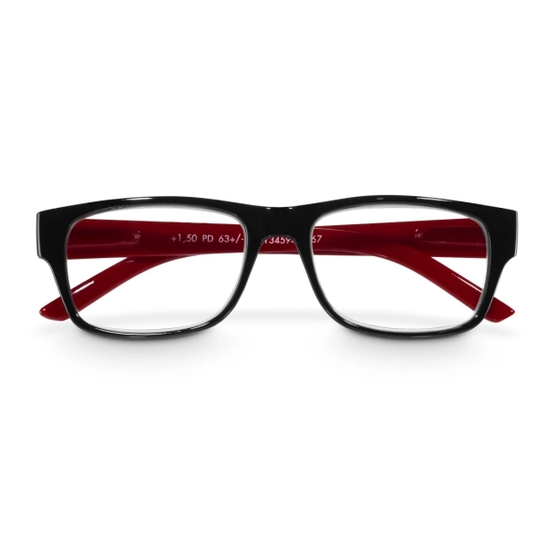 Hama Gafas de Lectura de +1.5 Dioptrias - Montura de Plastico Reciclado - Unisex - Color Negro y Rojo