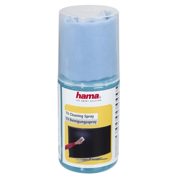 Hama TV Cleaning Spray Limpiador de Pantallas - Capacidad 200ml - Bayeta de Microfibra - Color Azul