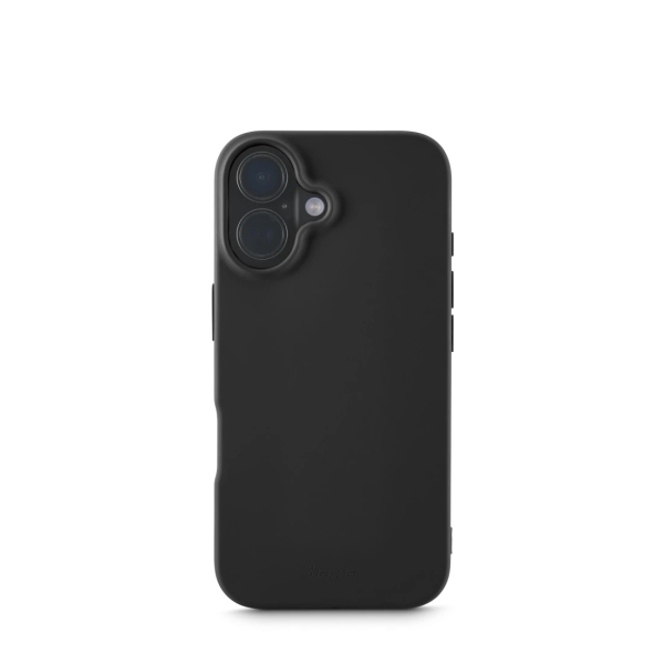 Hama Fantastic Feel Funda para iPhone 16 - Antiadherente Anti-Suciedad - Poliuretano Termoplastico - Bordes Elevados - Color Negro