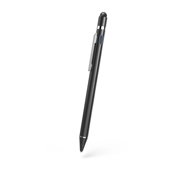 Hama Pro Lapiz Digital para Tablet - Autonomia hasta 18h - Punta Fina de 1.5mm - Cuerpo de Aluminio - Punta de Goma - Longitud de 146mm - Clip Integrado - Color Negro