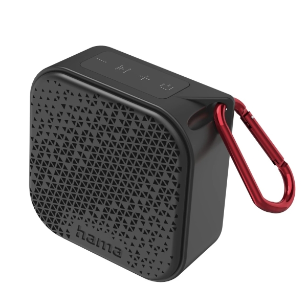 Hama Altavoz Portatil con Asa - Potencia 3.5W - Bluetooth - Autonomia hasta 14h - Jack 3.5mm - USB-C - Bateria 1050mAh - Rango 10m - 8.4x8.4x3.8cm - Color Negro
