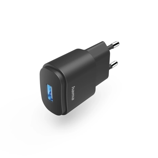 Hama Cargador de Pared - Potencia 6W - Cable 3.7cm - Pantalla LED - Color Negro