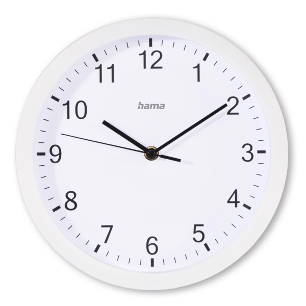 Hama Elba Reloj de Pared Analogico - Silencioso - Funciona con 1 Pila AA - 25x4cm - Color Blanco