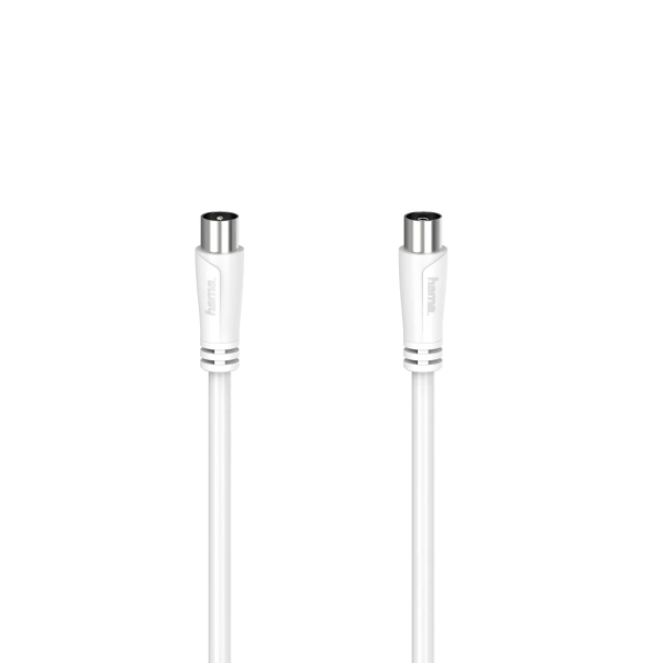 Hama Essential Cable Coaxial de Antena Macho/Hembra - Longitud 3m- Doble Blindaje - Apantallamiento 90dB - Impedancia 75Ohm - Color Blanco