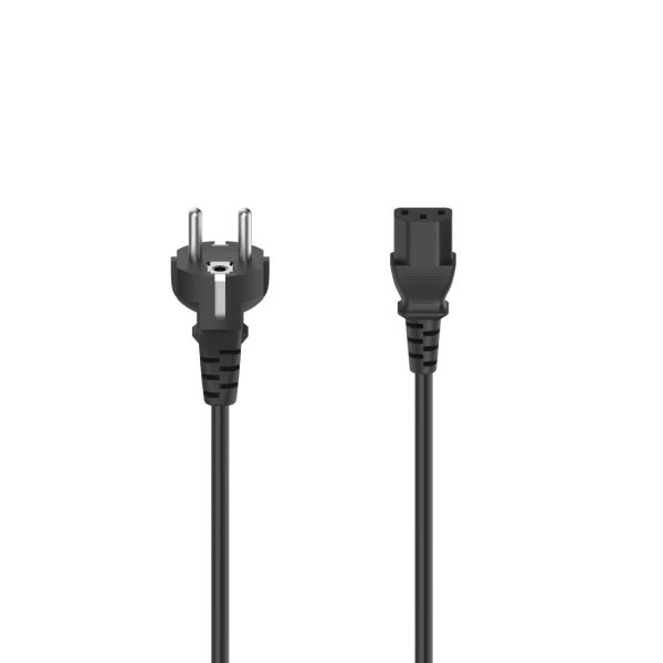 Hama Essential Cable de Alimentacion Acodado CEE7/16 Macho - Hembra C7 - Longitud 1.5m - Color Negro