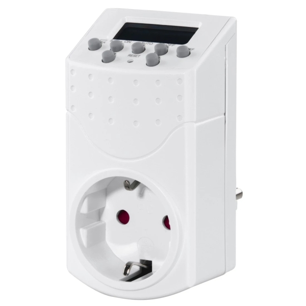 Hama Mini Enchufe Temporizador Digital - Potencia Maxima 1800W - Voltaje 250V - Temporizador - Interruptor de Encendido - Intervalos de 1min - Color Blanco