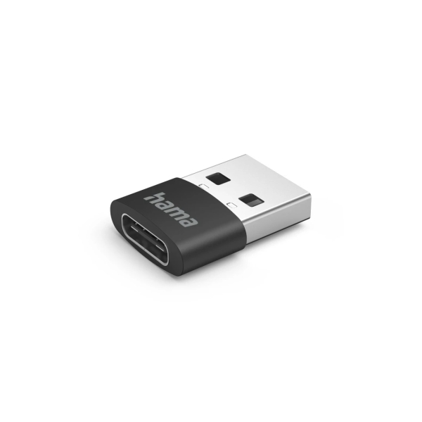 Hama Pack de 3 Adaptadores USB - USB-A Macho - USB-C Macho - Velocidada hasta 480Mbit/S - Color Negro