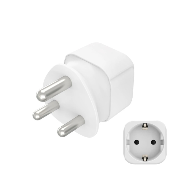 Hama Adaptador de Viaje Toma Tipo M - Potencia hasta 4000W - Hembra Tipo Schuko - Voltaje 230-250V - 7.5x5.2x5.5cm - Color Blanco