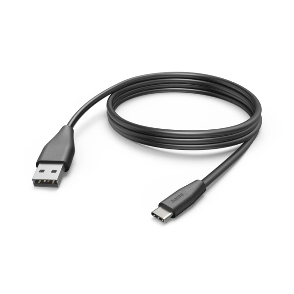 Hama Cable USB - Longitud 3m - USB-A Macho - USB-C Macho - Velocidad hasta 480Mbps - Niquelado - Color Negro